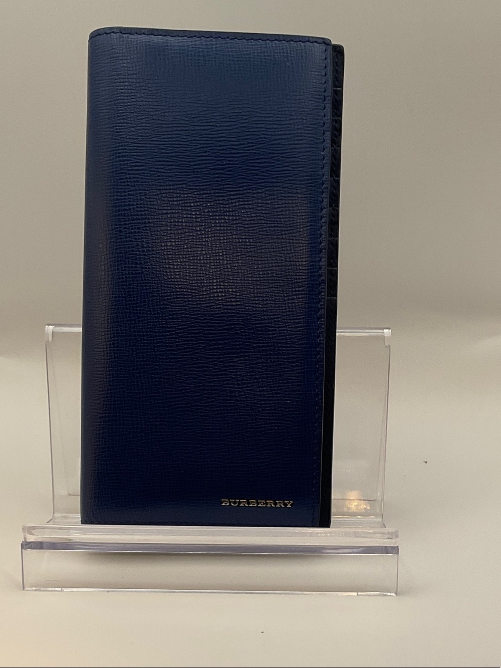 Burberry Navy Blue Leather wallet NWOTS - Picture 2 of 13